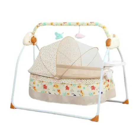 Baby Cradle Swing Luxury khaki | Auto Swing Type, Bluetooth Music, Remote control and more